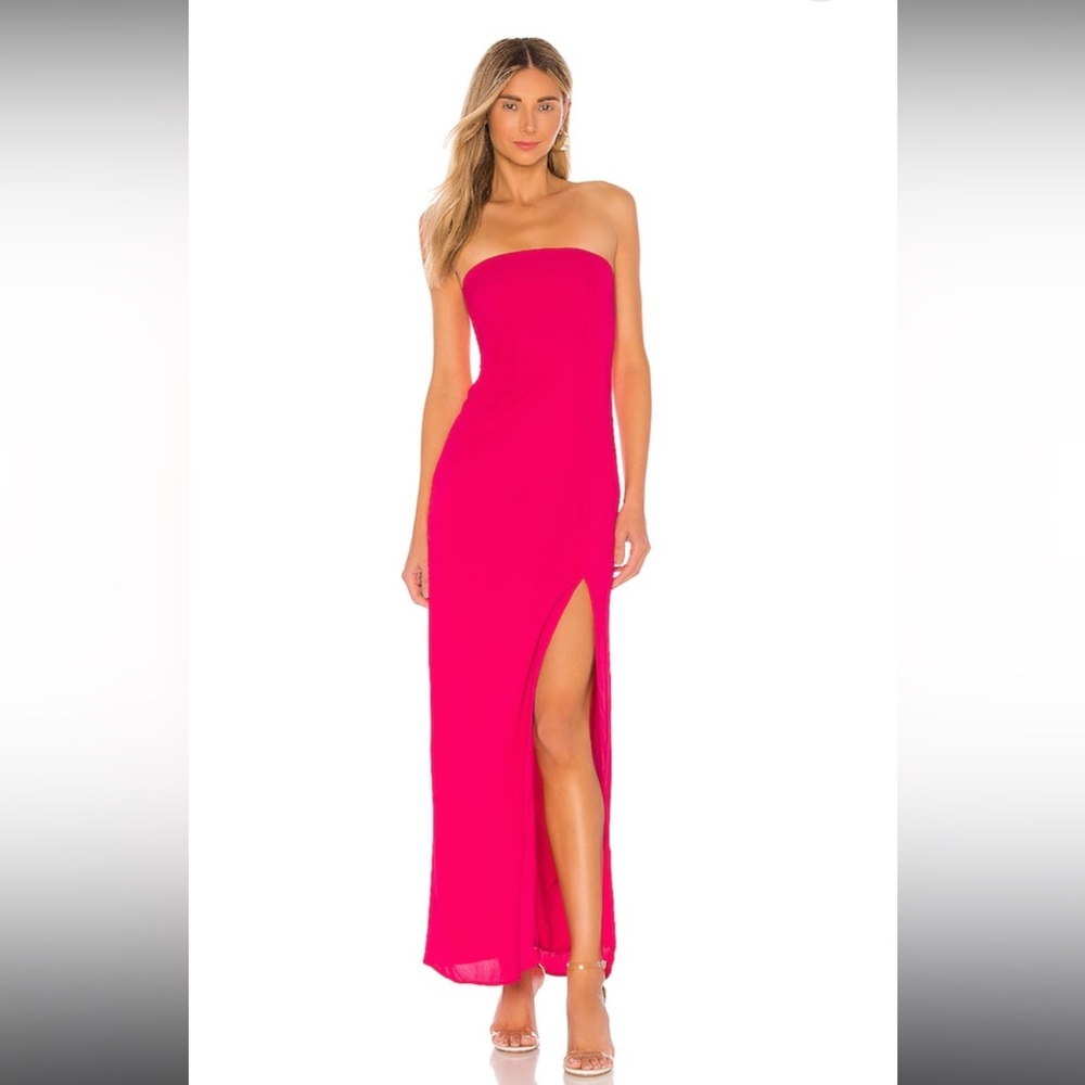 Revolve Superdown Asher Strapless Dress in Pink